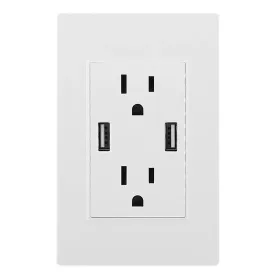 USB Wall Outlet Dual 2.4A USB Wall Charger High Speed Duplex Wall Socket US Standard