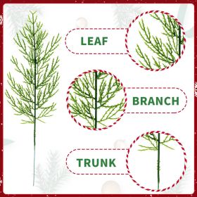 60 Pieces Artificial Pine Branches, Artificial Cedar Stems And Artificial Snow Pine Branches For Christmas Decoration Christmas Picks For DIY Garland