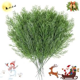NOVWANG 60 Pieces Artificial Pine Branches, Artificial Cedar Stems And Artificial Snow Pine Branches For Christmas Decoration Christmas Picks For DIY