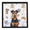 Airedale Terrier Coffee Bar Framed Metal Print Bathroom, Kitchen, Office, Home Decor Wall Art Ready to Hang, Square, 8X8