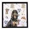 Black & Tan Afghan Hound Coffee Bar Framed Metal Print Bathroom, Kitchen, Office, Home Decor Wall Art Ready to Hang, Square, 8X8