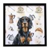 Gordon Setter Coffee Bar Framed Metal Print Bathroom, Kitchen, Office, Home Decor Wall Art Ready to Hang, Square, 8X8