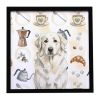 White Great Pyrenees Coffee Bar Framed Metal Print Bathroom, Kitchen, Office, Home Decor Wall Art Ready to Hang, Square, 8X8