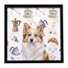 Tan Icelandic Sheepdog Coffee Bar Framed Metal Print Bathroom, Kitchen, Office, Home Decor Wall Art Ready to Hang, Square, 8X8