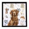 Liver Flat-Coated Retriever Coffee Bar Framed Metal Print Bathroom, Kitchen, Office, Home Decor Wall Art Ready to Hang, Square, 8X8