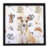 Fawn Italian Greyhound Coffee Bar Framed Metal Print Bathroom, Kitchen, Office, Home Decor Wall Art Ready to Hang, Square, 8X8