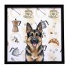 German Shepherd Coffee Bar Framed Metal Print Bathroom, Kitchen, Office, Home Decor Wall Art Ready to Hang, Square, 8X8