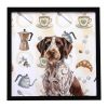 Roan German Wirehaired Pointer Coffee Bar Framed Metal Print Bathroom, Kitchen, Office, Home Decor Wall Art Ready to Hang, Square, 8X8