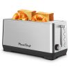 4-Slice Toaster, Extra Wide Long Slot Toaster, 6 Browning Settings, Bagel/Defrost/Reheat Functions, Removable Crumb Tray, Upgraded Stainless Steel