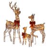 3-Piece Lighted Christmas Reindeer Family Set Outdoor Decorations