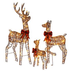 3-Piece Lighted Christmas Reindeer Family Set Outdoor Decorations