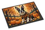 Boston Terrier Fall Doormat Front Door Mat Indoor Outdoor Rugs for Entryway, Non Slip Washable Low Pile, 24H X 36W