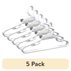 (5 pack) Extra Large Clothing Hangers, 3 Pack, Adult, White, Heavy Duty Durable Plastic