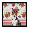 Tricolor and White Basenji Vegetables Framed Metal Print Bathroom, Kitchen, Office, Home Decor Wall Art Ready to Hang, Square, 8X8