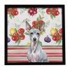 American Hairless Terrier Vegetables Framed Metal Print Bathroom, Kitchen, Office, Home Decor Wall Art Ready to Hang, Square, 8X8