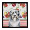 Bearded Collie Vegetables Framed Metal Print Bathroom, Kitchen, Office, Home Decor Wall Art Ready to Hang, Square, 8X8