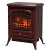 HOMCOM 22" Electric Fireplace Heater, Freestanding Fire Place Stove with Realistic LED Flames and Logs, and Overheating Protection, 725W/1450W, Red