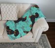 Black and Tan Dachshund Quilted Blanket 50x60 Artwork Pattern Quilted Throw Blanket for Bed, Couch, Sofa, Soft and Lightweight