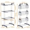 4-Tier Clothes Drying Rack, 67.7-inch Laundry Drying Rack with Foldable Base, 4-Tier Stainless Steel Drying Rack