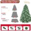 6FT Blue Spruce Artificial Christmas Tree - 1878 PE&PVC Tips - Metal Stand and Hinged Branches for Home, Party Decoration