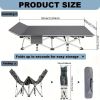 75 Inch Heavy Duty Folding Camping Cot with Flip Mattress Portable Guest Bed with Carry Bag 600 lbs Capacity for Adults and Teens Ideal for Travel Gar