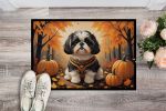 NEW Shih Tzu Fall Doormat Front Door Mat Indoor Outdoor Rugs for Entryway, Non Slip Washable Low Pile, 18H X 27W