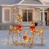 3-Piece Lighted Christmas Reindeer Family Set Outdoor Decorations