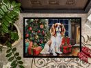 NEW Cavalier Spaniel Cozy Christmas Doormat Front Door Mat Indoor Outdoor Rugs for Entryway, Non Slip Washable Low Pile, 18H X 27W