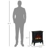 HOMCOM Electric Fireplace Heater, Freestanding Fireplace Stove with Realistic Flames Overheating Protection 750W/1500W, Black