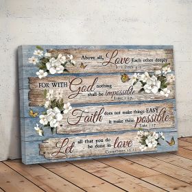 1 Piece Wood Frame Canvas Painting, Christian Bible Verses Country Inspirational Bible Verses Flower Picture Wall Art Print For Home Decor, Living Roo (Option: 12X8inch)
