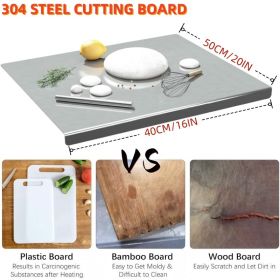 XXL 304 Stainless Steel Cutting Board  Anti-Slip & Mildew-Proof! No More Moldy Wooden Boards | Heavy-Duty & Food-Safe, Easy to Clean – Chop Meat (size: 40CM*50CM)