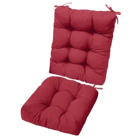 2Pcs/Set 1Pc Back Cushion And 1Pc Seat Cushion Rocking Chair Cushion Upper And Lower Back And Seat Sets (Option: WineRed-UpgradedVersion)